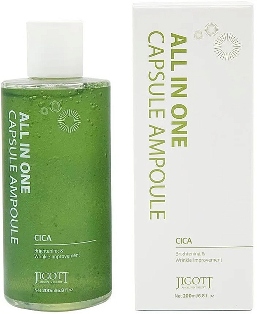 Сыворотка с экстрактом центеллы азиатской Jigott All-In-One Cica Capsule Ampoule 200 мл